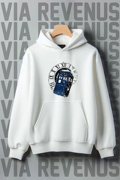 Vordevia Φούτερ με κουκούλα Doctor Who με στάμπα 3 νημάτων με φαρδιά εφαρμογή
