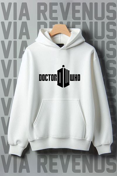 Vordevia Φούτερ με κουκούλα Doctor Who με στάμπα 3 νημάτων με φαρδιά εφαρμογή