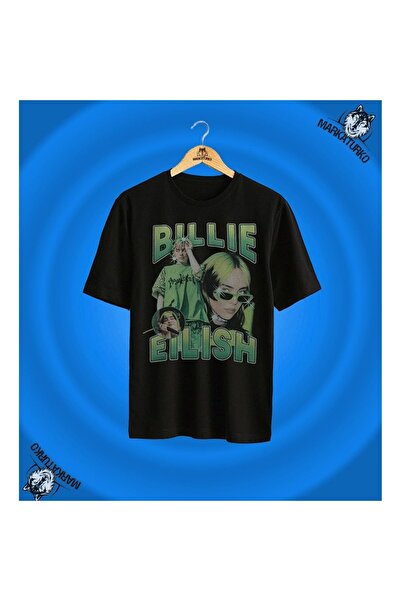 MarkaTurko بيلي إيليش تي شيرت أسود بتصميم خاص-707-5