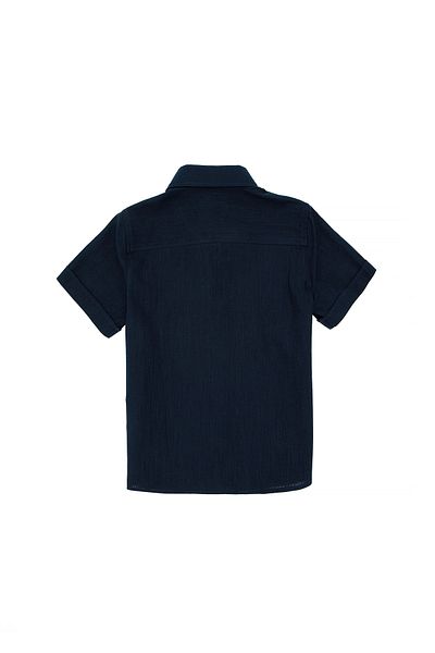 U.S. Polo Assn. Тъмносиня риза с къс ръкав за момче 50284019-VR033