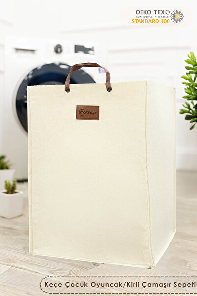 mordesign Keçe Çocuk Oyuncak/Kirli Çamaşır Depolama Sepeti, Çok Amaçlı Saklam...