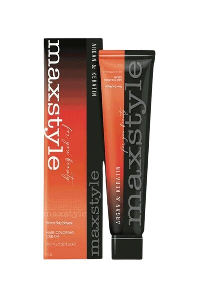 MAXSTYLE Argan Keratin 8.11 Yoğun Açık Küllü Kumral 60 Ml 1 Adet Saç Boyası O...