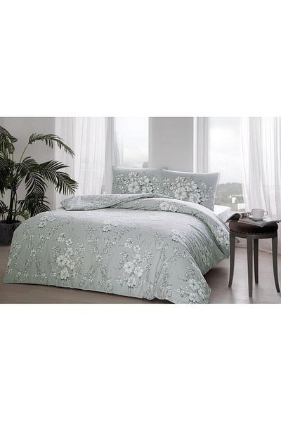 CEKAVE Double Ranforce Duvet Cover Set Lily Gray