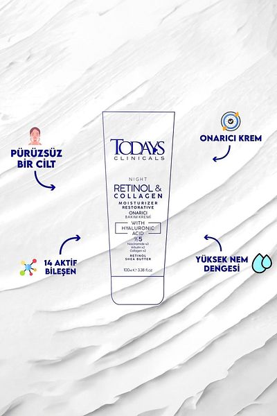 TODAYS CLİNİCALS Retinol Repair Cream - Shea Butter, Hyaluronic Acid, 5% Collagen and Arbutin 2-4% Pack
