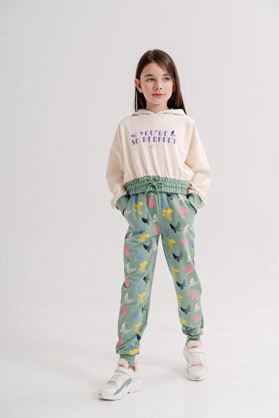 Mışıl Kids Комплект анцуг с качулка и щампа You'Re so Perfect за момичета
