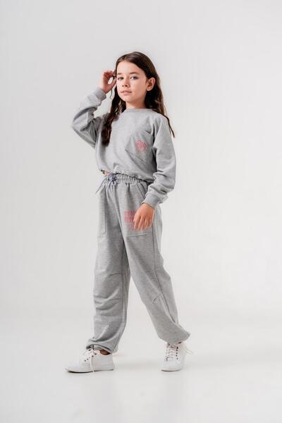 Mışıl Kids Groovy Gi̇rl Printed Girls' Top and Bottom Tracksuit Set