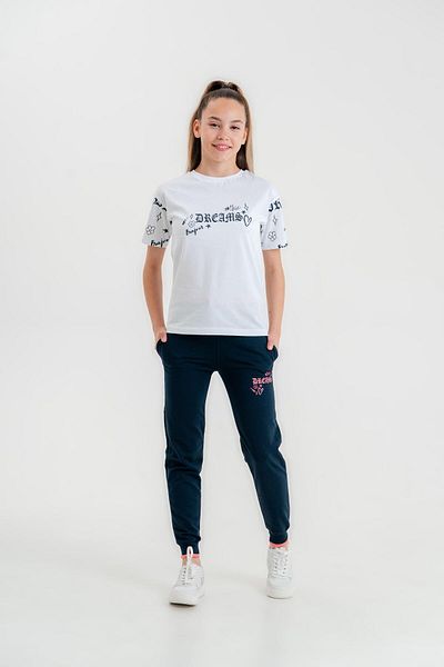 Mışıl Kids DREAMS BONJOUR Printed Girls' T-shirt Sweatpants Bottom Top Set