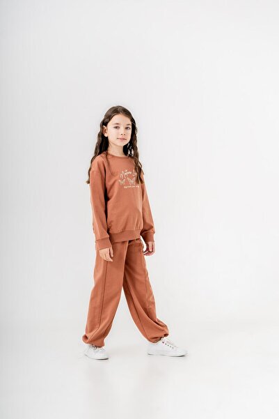 Mışıl Kids NaturE lovEr PrintEd TracKsuit SEt for Girl - lEg Print DEtail
