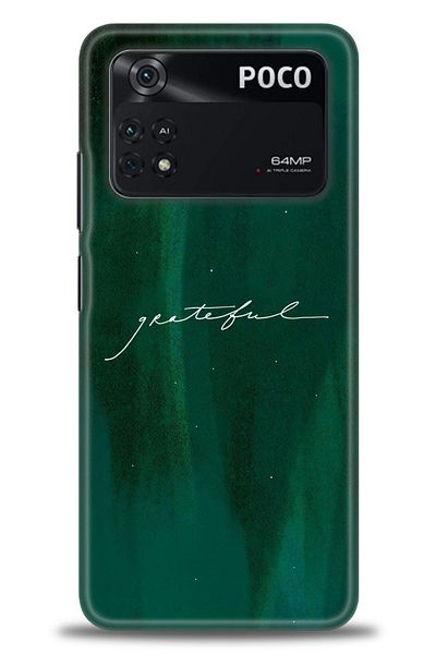 Sitrin Aksesuar حافظة هاتف Xiaomi Poco M4 Pro 4G مطبوعة بدقة عالية - Grateful /Style