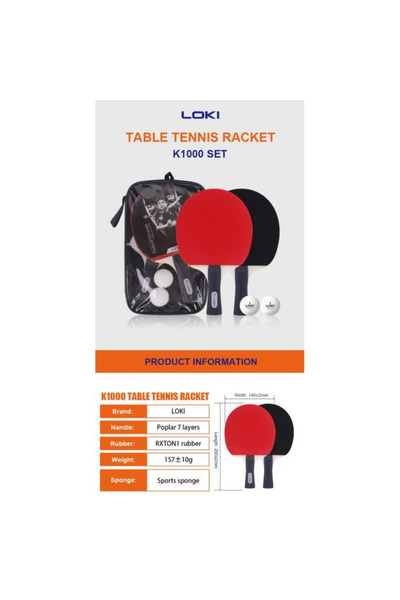 LOKİ Loki Wang Hao 2 Piece Table Tennis Racket Case Ball Set (ITTF APPROVED)