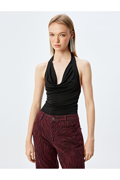 Koton Μπλούζα με γιακά Degaje με ανοιχτό πίσω μέρος