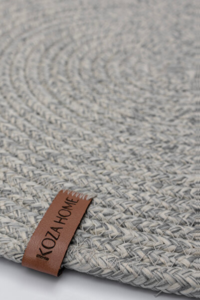 Koza Home Cesta American Service Handmade Cotton Gray Jute Knitted Decorative Plain Supla 37x37cm 9681