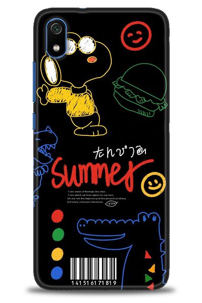 Sitrin Aksesuar حافظة هاتف Xiaomi Redmi 7A مطبوعة بدقة عالية - صيفي