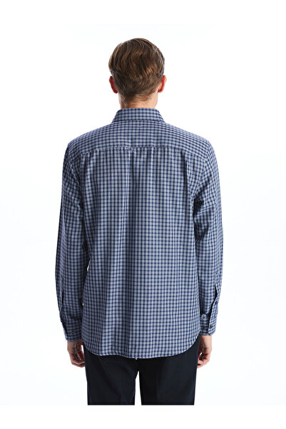 LC Waikiki Чоловіча сорочка Regular Fit з довгим рукавом у клітинку з габардину