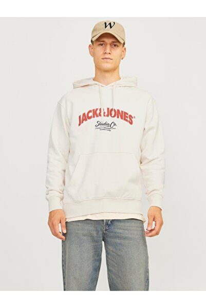 Jack & Jones JORBRONX ARCH BIG SWEAT HOOD LN Білий