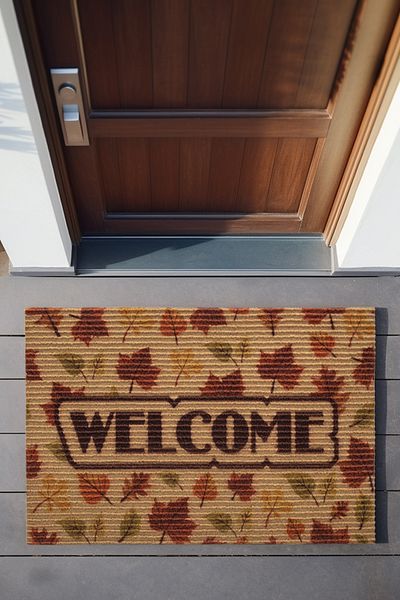 Koza Home Coco Welcome Autumn Door Mat Exterior Door Mat Bristle Door Front Mat 40x60 3675