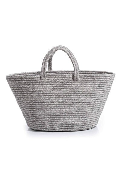 Koza Home Cesta Ручна робота Бавовняна сіра плетена сумка Пляжна Повсякденна Декоративна сумка 26x57см