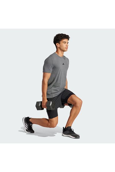 adidas Σχεδιασμένο για προπόνηση Ανδρικό μπλουζάκι με γκρι στρογγυλή λαιμόκοψη