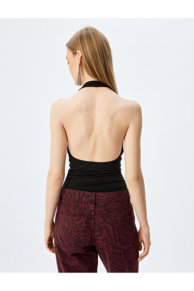 Koton Μπλούζα με γιακά Degaje με ανοιχτό πίσω μέρος