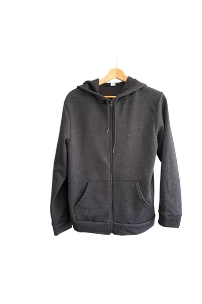 SAAT TEKSTİL Kapüşonlu Fermuarlı Kanguru Cep 2 Iplik Şardonlu Sweatshirt