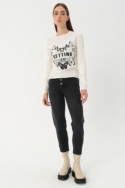 PARKhande Butterfly Printed Knitwear Sweater - White
