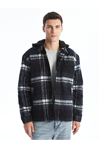 LC Waikiki Men's Black Standard Fit Hooded Coat