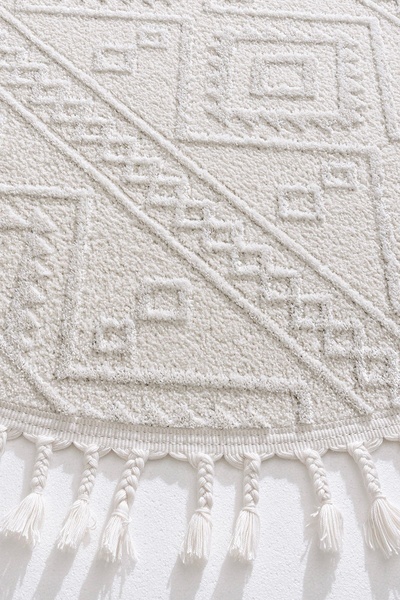 Koza Halı Malta İskandinav Krem Halı Oturma Odası Yatak Odası Koridor Mutfak Makine Halısı 33412