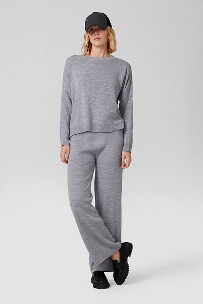 PARKhande Gray Wide Fit Sweater and Bolpaça Trousers Double Set
