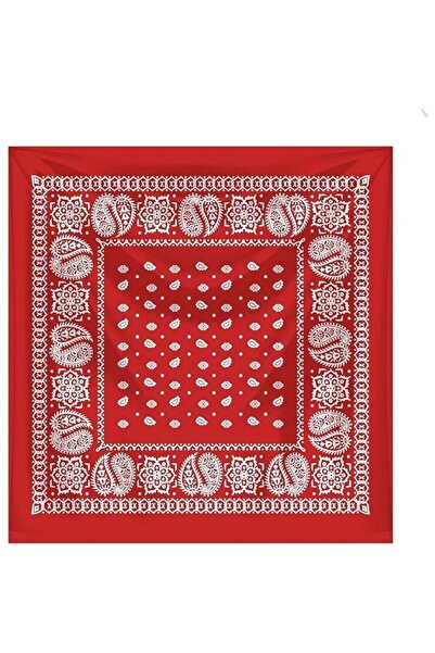 Yuchicly قطرة عرقية حمراء منقوشة 55*55 سموشاح قطني مربع 100% قطن