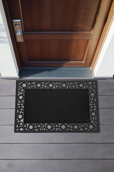 Koza Home Decorative Black Door Mat462705