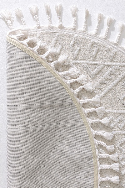 Koza Halı Malta İskandinav Krem Halı Oturma Odası Yatak Odası Koridor Mutfak Makine Halısı 33412