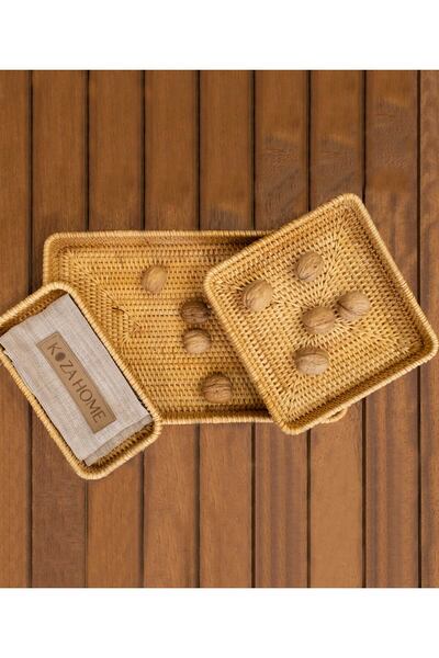 Koza Home Organizator cu trei sertare din ratan tricotat manual Meander 8833