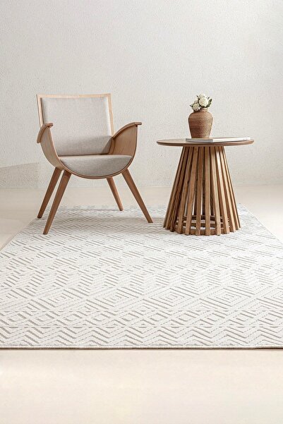 Koza Halı Sand Krem Ekru Katlanabilir Kolay Temizlenebilir Halı 65544a
