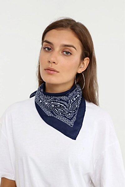 Yuchicly وشاح بنمط عرقي 100% قطن للجنسين أزرق داكن