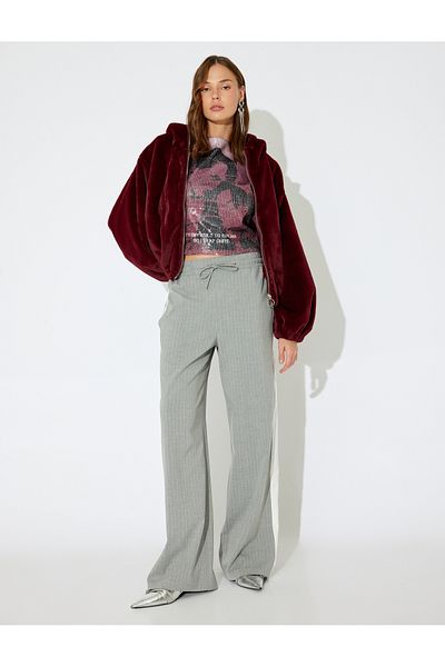 Koton X Inji - Wide Leg Ribbed Waist Lace-Up Pocket Detailed Sweatpants