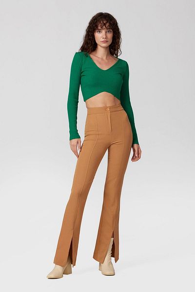 PARKhande Long Sleeve Crop with V-Neck - Green