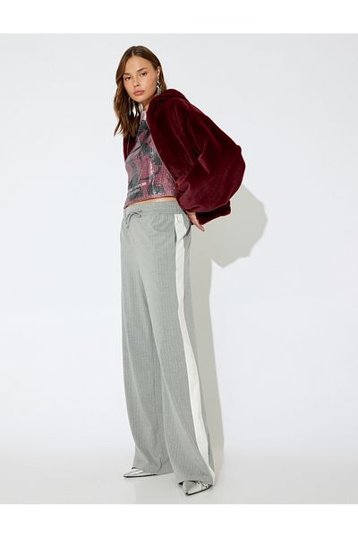 Koton X Inji - Wide Leg Ribbed Waist Lace-Up Pocket Detailed Sweatpants