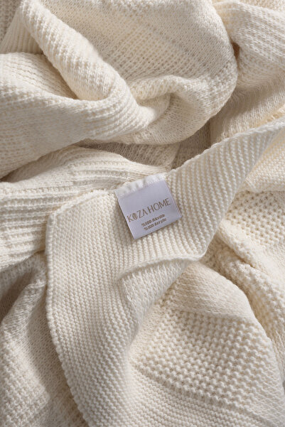 Koza Home Plaid Cream Double Blanket 200x220 15000