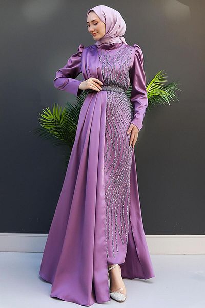 GİZ AGİYİM Rochie de seara pelerina de trifoi liliac