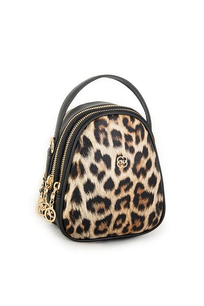 Nas Bag Geantă zilnică pentru femei cu model leopard - Nas (lățime: 15 x lungime: 17)
