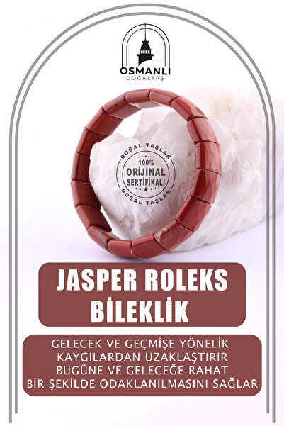 OSMANLI DOĞAL TAŞ Sertifikalı Jasper Doğal Taş Roleks Bileklik - B151