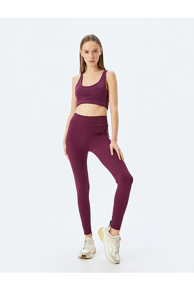 Koton Sport-Leggings mit hoher Taille und weichen Knöpfen und schmaler Passform
