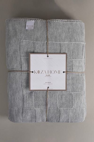 Koza Home Plaid Gray Double Blanket 200x220 15005