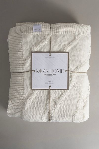 Koza Home Espuma De Mar Cream Double Blanket 200x220 37125