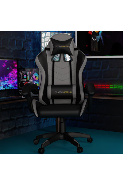 Mahmayi Black and Grey HYG-01 Gaming Chair with Resilience Cushion for Home Study & Gaming