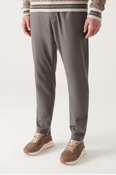 Avva Graue Chino-Hose mit elastischem Bund für Herren A22y3036