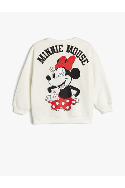 Koton Licencovaná mikina Minnie Mouse s dlhým rukávom - Crew Neck