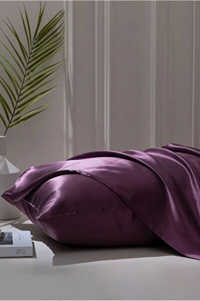 pistore Față de pernă unică din satin de mătase violet 50x70