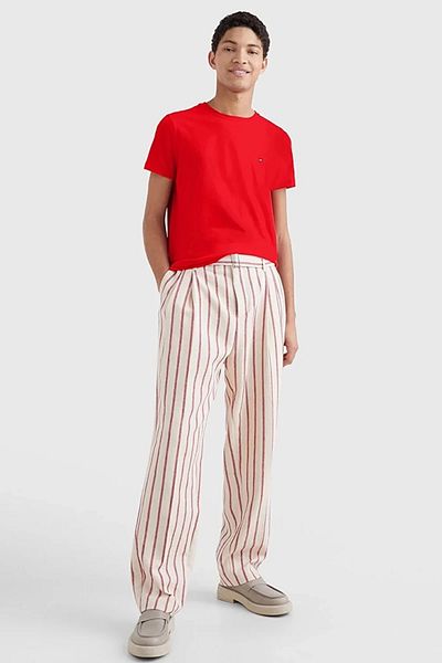 Tommy Hilfiger Men's Stretch Slim Fit Red T-Shirt
