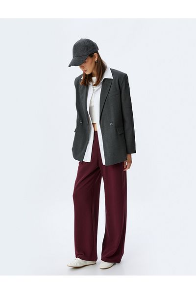 Koton Burgunderfarbene Damen-Jogginghose 5WAL40108IK